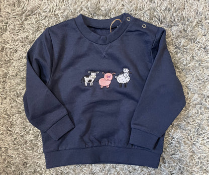 Siwmper Anifeiliaid Fferm/Farm Animal Sweatshirt